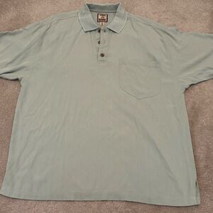 Vintage Tommy Bahama Men’s Large 100% Silk Casual Seafoam Green Polo Shirt